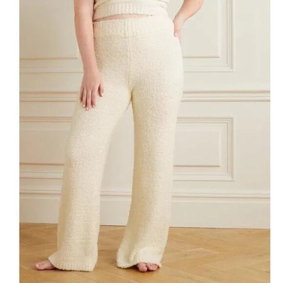 SKIMS Cozy Pants Boucle Knit Pull On High Rise Wide Leg Bone Cream NWT 2X / 3X